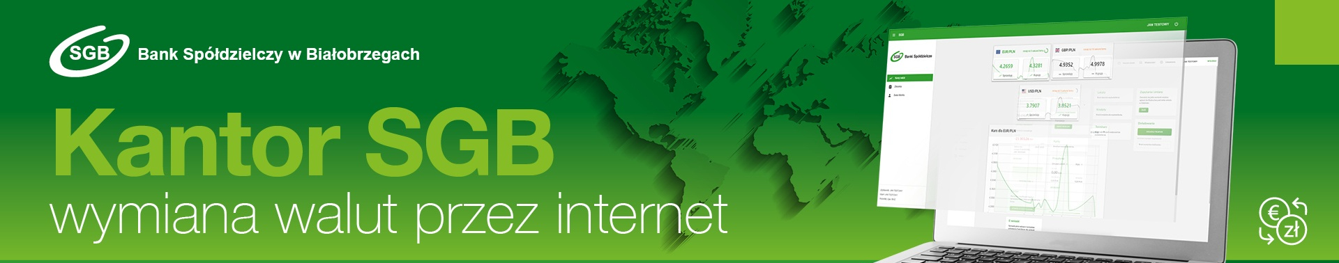 Wymieniaj waluty przez bankowość elektroniczną
